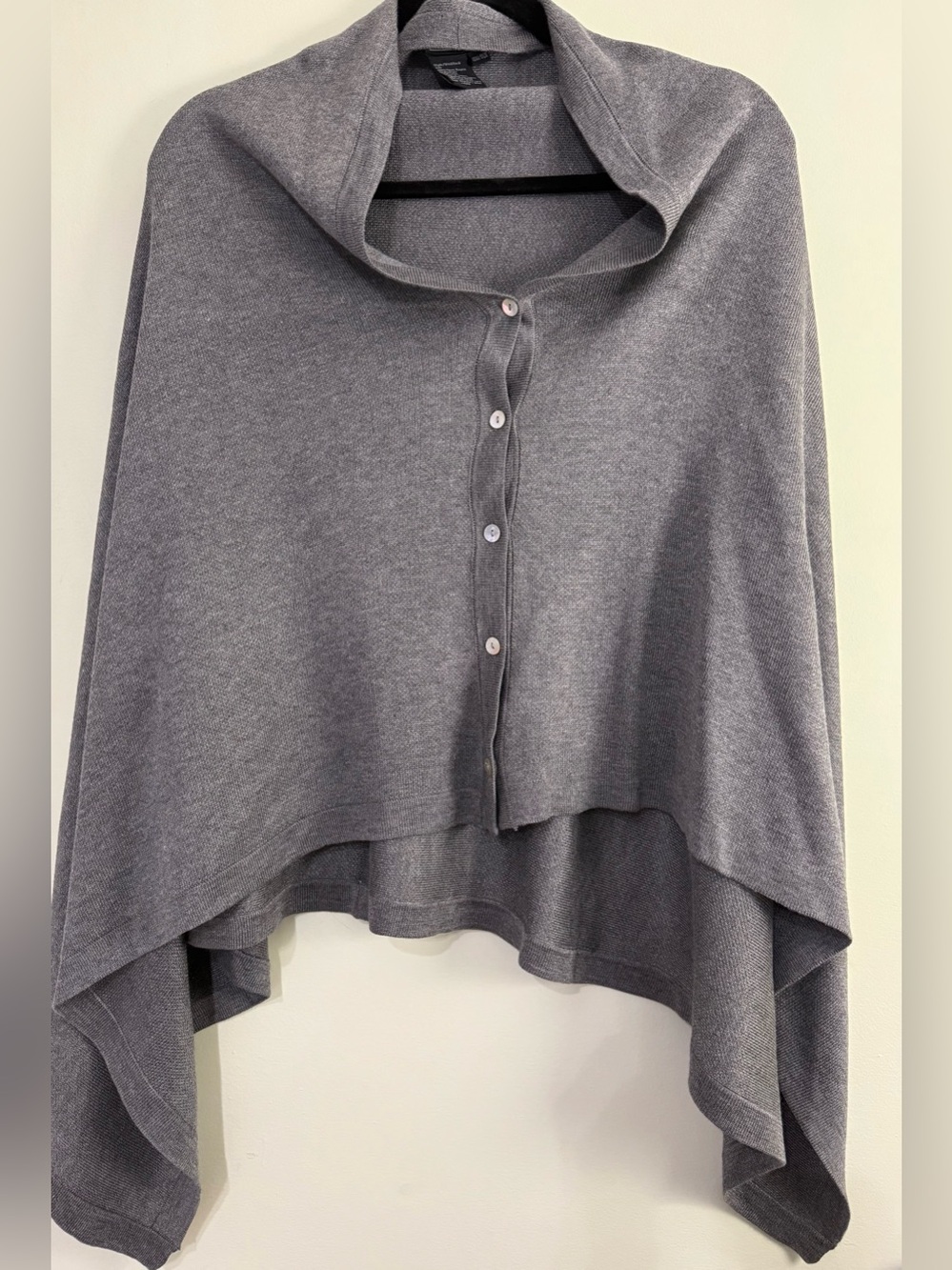 Like New UBU Gray Button Front Cardigan Shawl OS